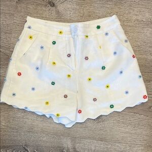 TCEC White Shorts with Multicolor Floral Accents